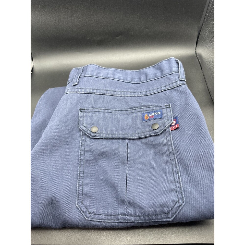 Lapco FR Pant Cat 2 Men Size 42 NFPA 70E Blue Cargo Flame Resistant Straight Leg